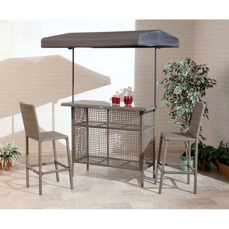 Islam Dakota Fields Bar Set with Polyrattan Outer Material
