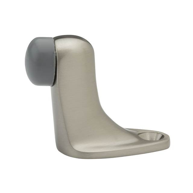 Gooseneck Bumper Floor Mount Stop, Satin Nickel