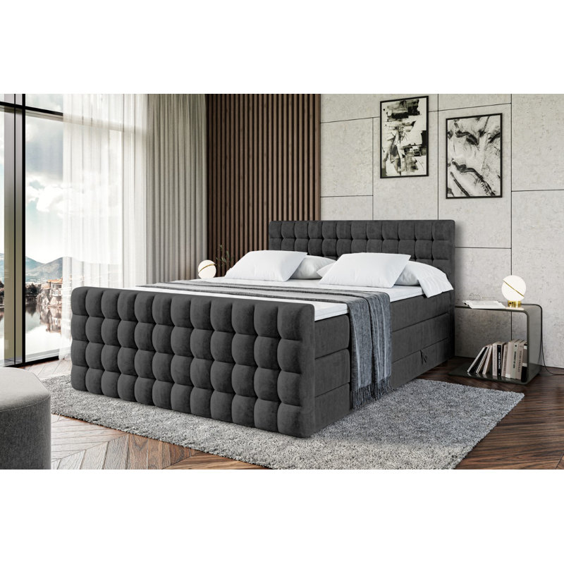Brandalucci Bed, 140 x 200 cm, Black