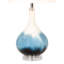 Ombre - Ensemble de 2 lampes de table en verre 28 po - bleu, finition blanche