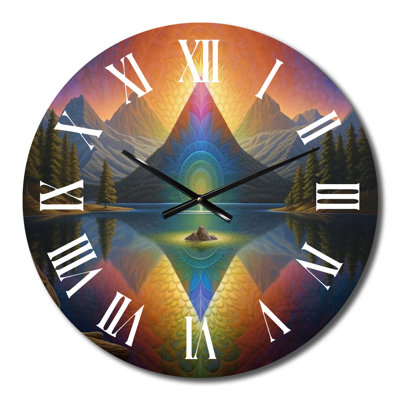 Horloge murale en métal Consciousness Of The Mountains Rainbow II