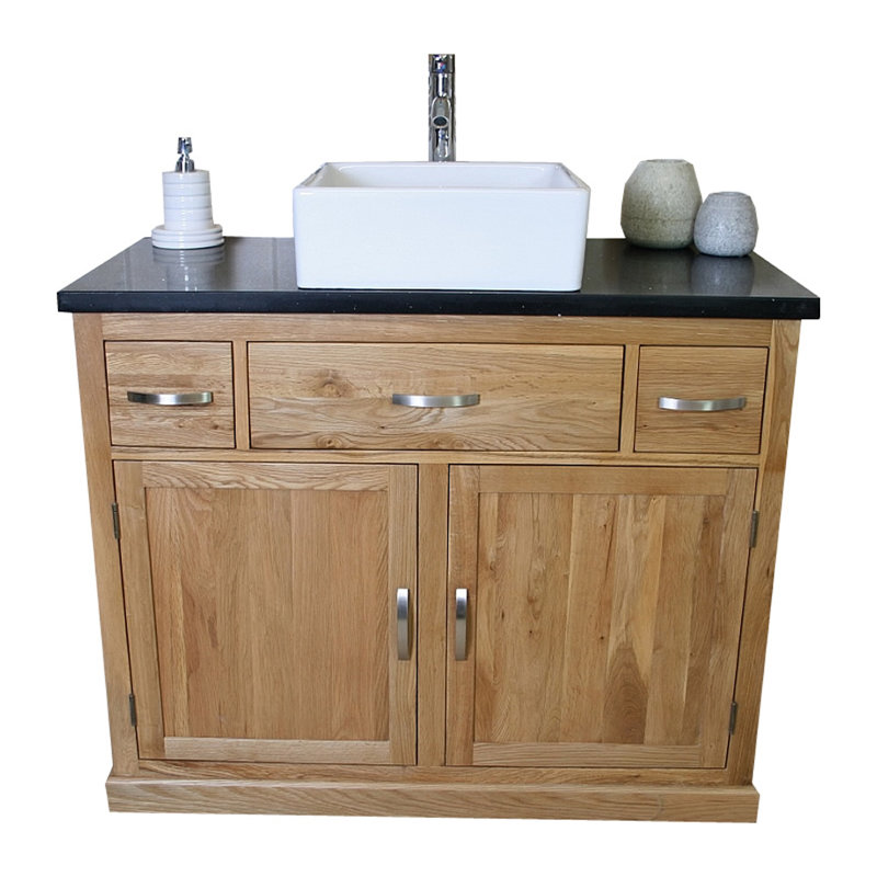 Ayana 1000mm Single Bathroom Vanity with Vessel Ceramic Basin, Black