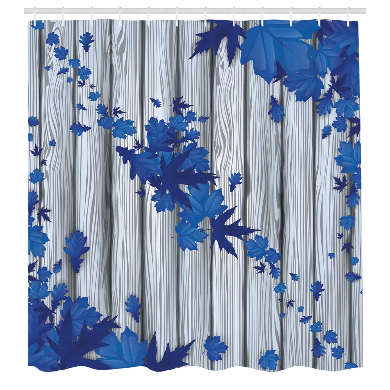 Ensemble de rideau de douche et crochets Autumn, Bleu de cobalt, H 69 po x l 75 po