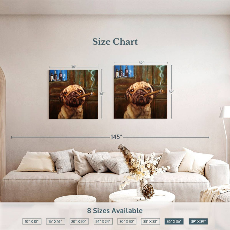 Ketti Uptown Pug, 36" H x 36" W