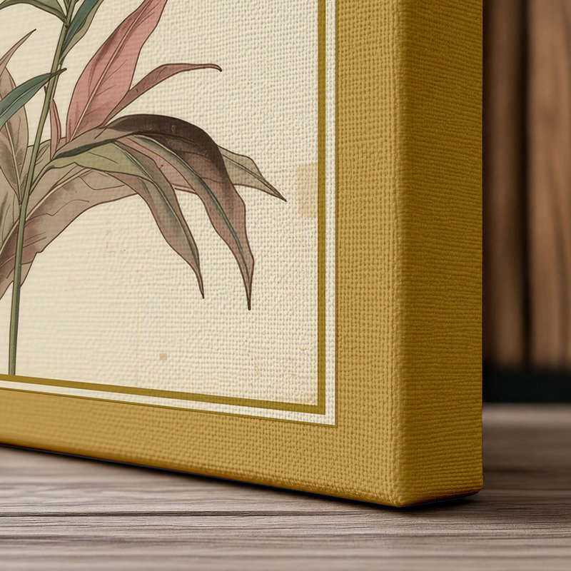 Carnation Study Botanical - Wrapped Canvas, 36x24 - 91.4 x 61.0 cm, Ochre Border