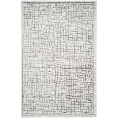 Bethlyn Geometric Ivory/Silver Area Rug