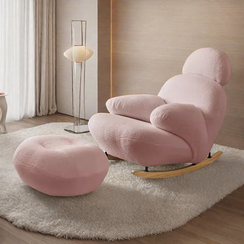 Chaise berçante décontractée, Rose