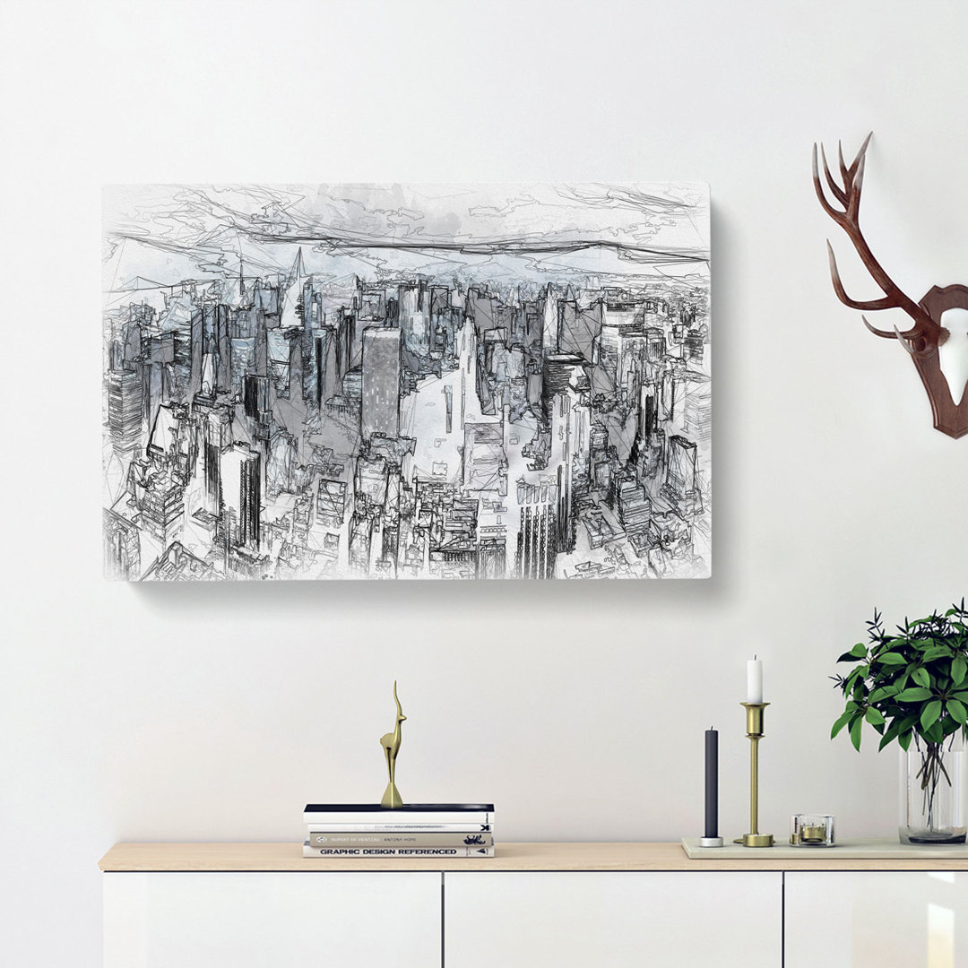 Moody New York City Skyline - Wrapped Canvas