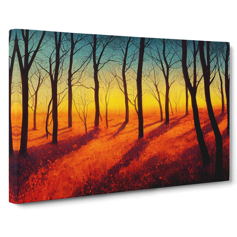 XXX-H1022-WF-8376X Striking Forest Sunset Vol.7 - Wrapped Canvas Print