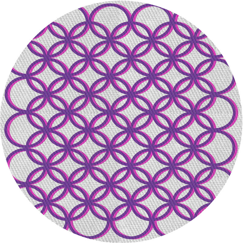Tapis mauve à motif géométrique Knupp, Rond 3 pi