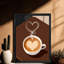 «Black Love Vintage Love Coffee», impression murale encadrée de style rétro-1250657974