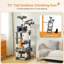 Grand arbre à chat, appartement pour chat avec poteaux à griffer et coussinets recouverts de sisal, aires de repos rembourrées et hamac-255044081-255044082