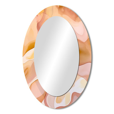 Nutshell Abstractions Abstract Watercolor II - Modern Oval Wall Mirror