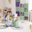 Ensemble de 6 cubes de rangement pliables de 13 pouces avec poignée Sorbus - pour organiser la maison, les tablettes, la chambre de bébé, la salle de jeux, le placard et plus, vert sauge-1434488739