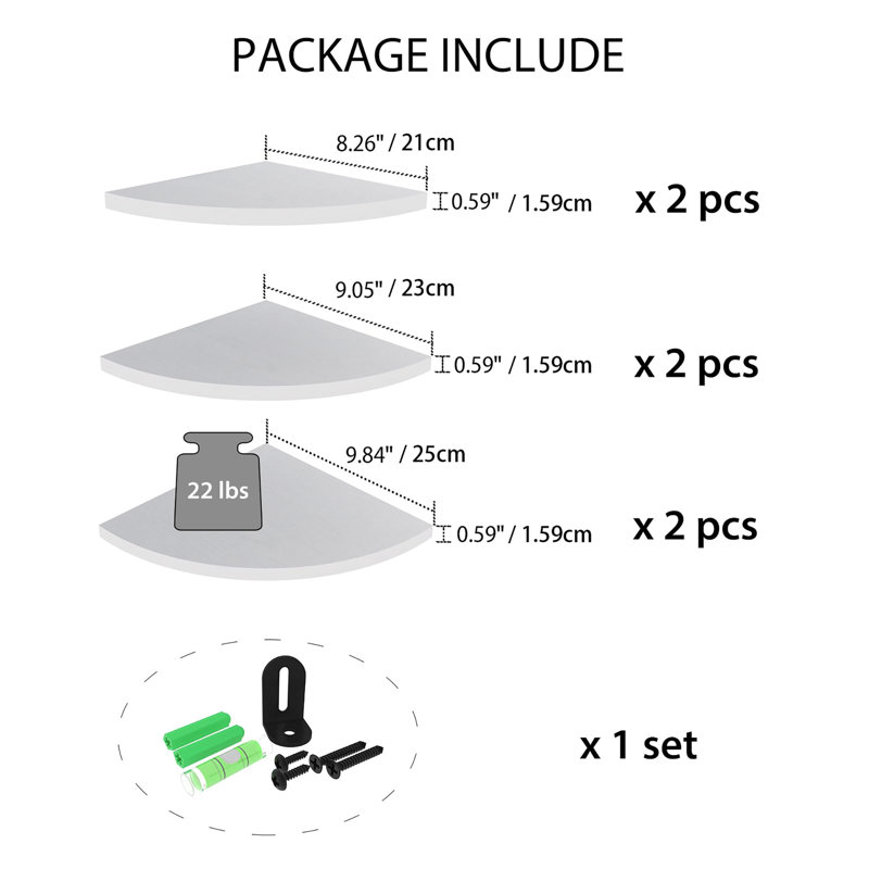 Triangle Corner Shelf, White