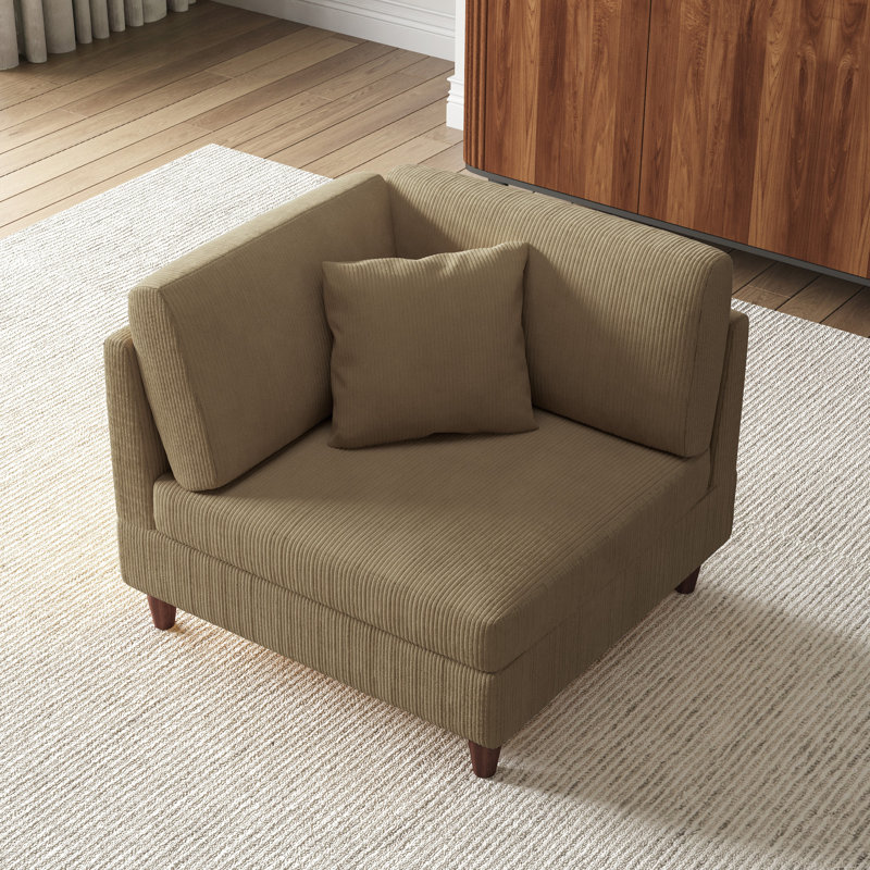 Mordecai 95Cm Wide Side Chair, Camel Corduroy