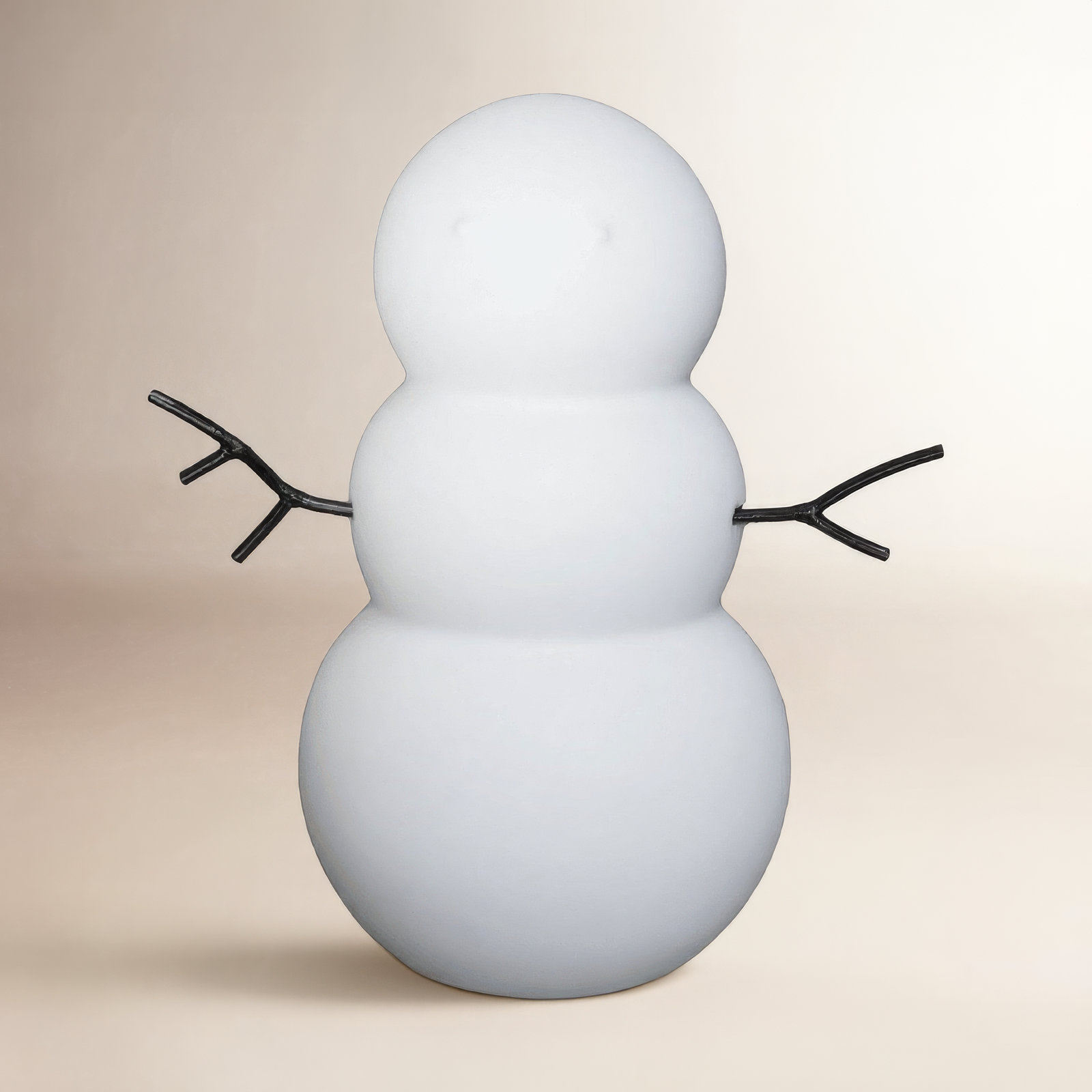 DBKD White Ceramic Snowman Sculpture, 6.5'' H x 5.91'' W x 5.91'' D