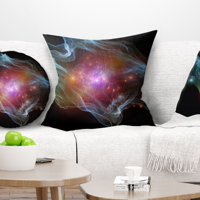  Oreiller abstrait à lumières réseau, 16 po x 16 po, Coussin décoratif