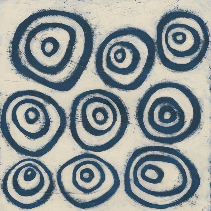 Indigo Signals I by June Erica Vess - Wrapped Canvas Painting, 30cm H x 30cm W x 3.8cm D