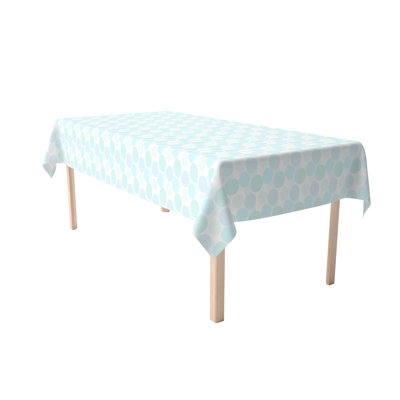 Rectangular Tablecloth, 100% Cotton, 52X104", Blue Polka Dot Scribble