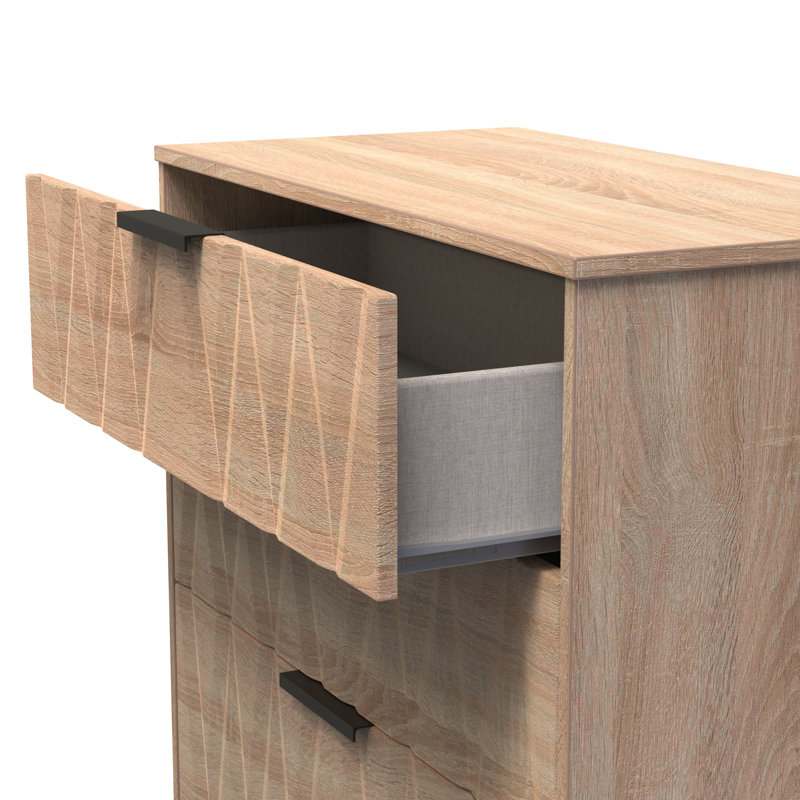 Besmir 77 cm W Chest of 3 Drawers, Bardolino Oak