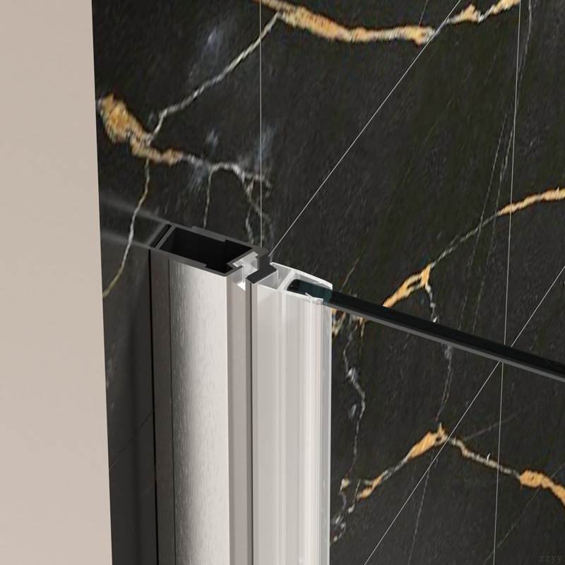 32-36"W X 72"H Left And Right Opening Universal Pivot Shower Door, Open Outside, With 1/4" And 5/16" Tempered Glass