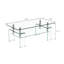 Table basse rectangulaire en verre transparent
