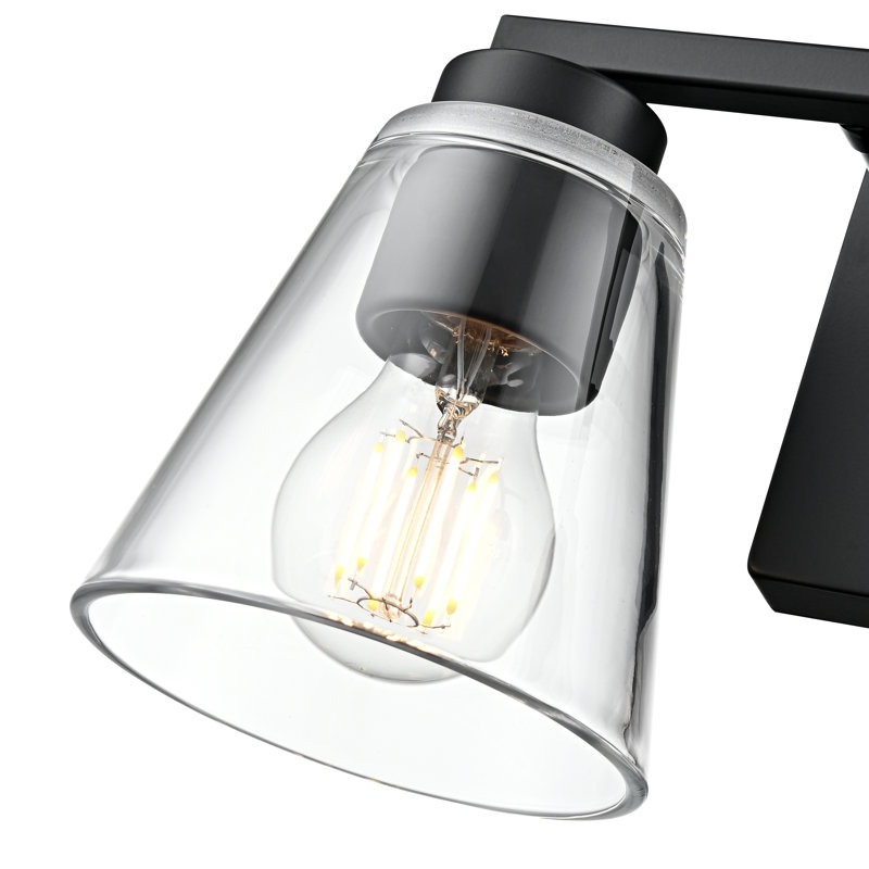 Meuble-lavabo 2 lumières 13 po Strayhan - Noir mat, 13 po de largeur, Noir mat, Deux lumières