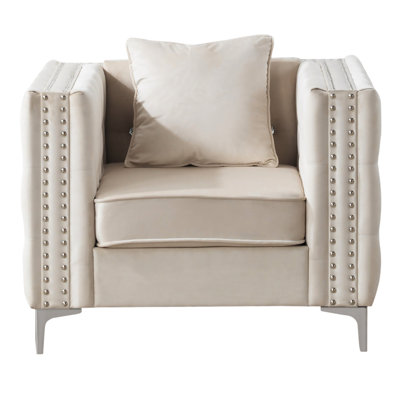 Captivating Velvet Chair - G827a-c, Foam Padding, 30.59 In. H, 33.04 W, 39.85 D, 77 Lb Intriguing 75.89