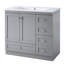 Armoire de salle de bain sur pieds 36 po avec lavabo, 4 tiroirs à fermeture en douceur et 2 portes à fermeture en douceur Shaker-116234342