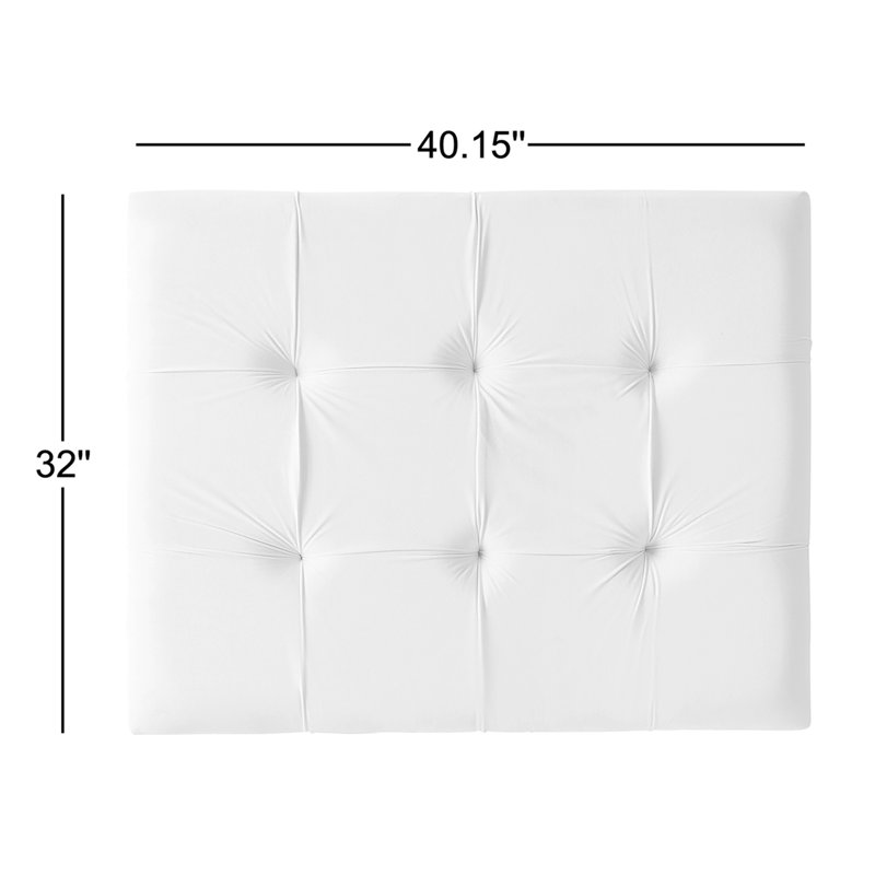 Tête de lit avec pieds Mo 'Classic College - velours moelleux blanc, null