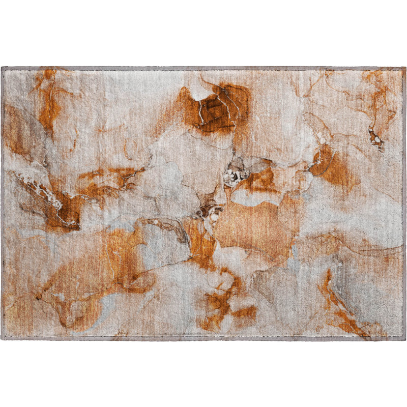 Premium Machine Washable Cerrito AMF526 Paprika Rug, Rectangle 1'8" x 2'6"