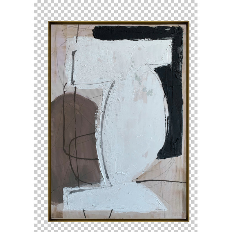 Velora Single Picture Frame Painting on Wood, 70 cm H x 94 cm W, Golden