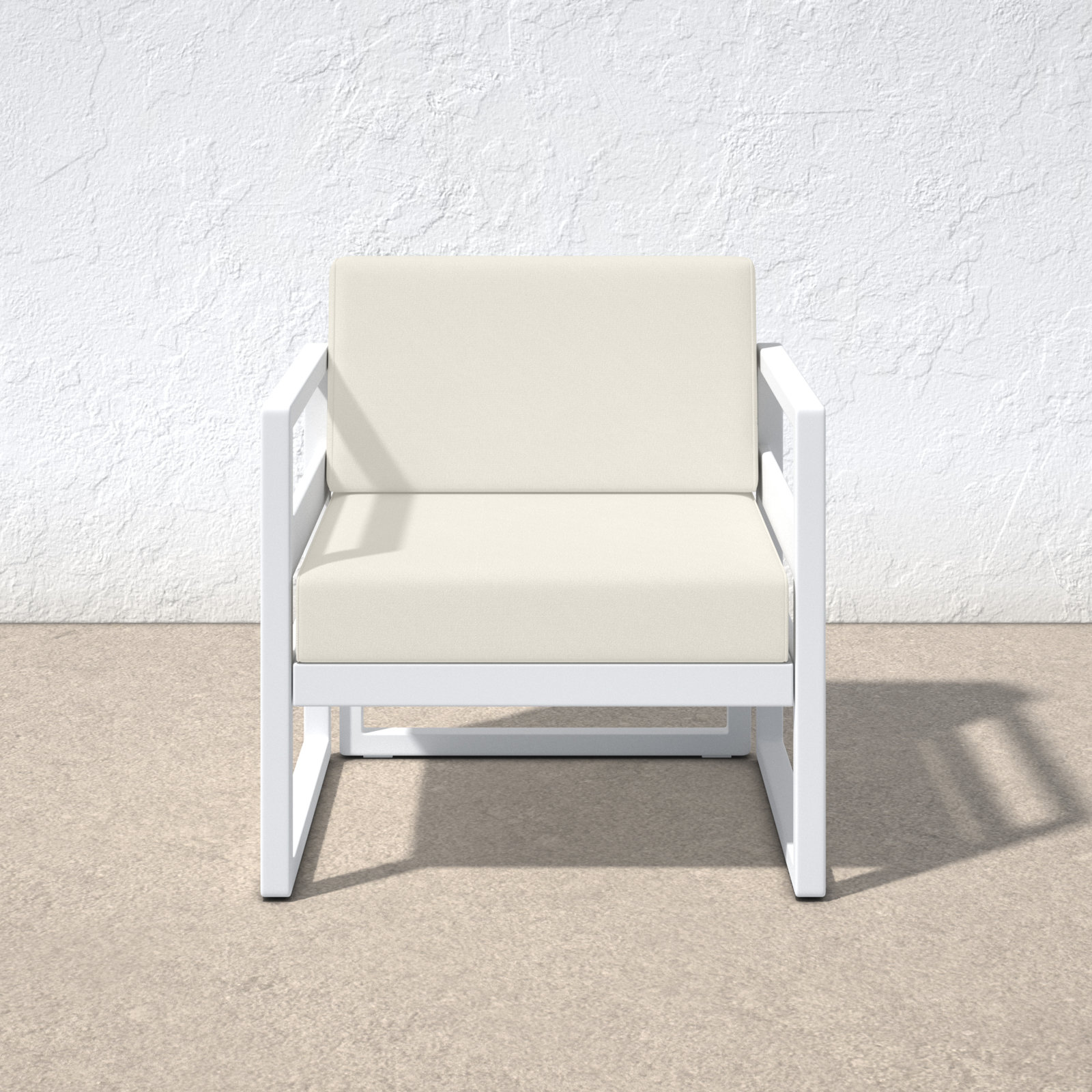 Lane Outdoor Lounge Chair, White, Natural