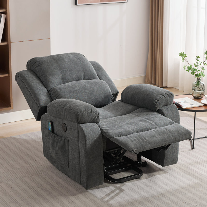 Saaskia Upholstered Heated Massage Chair, Grey