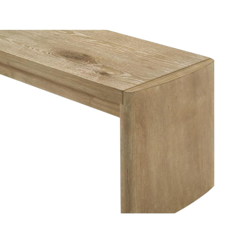 Banc de salle à manger en bois avec coins arrondis en chêne