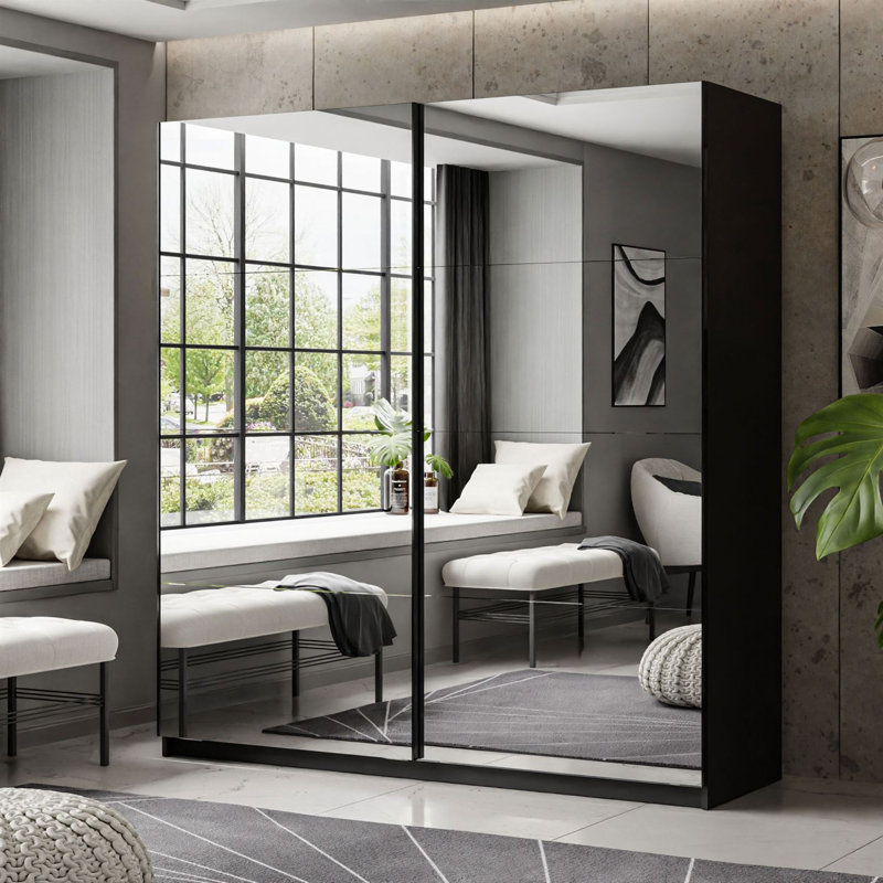 Laleh 2 Door Sliding Wardrobe, 215cm H x 194cm W x 62cm D