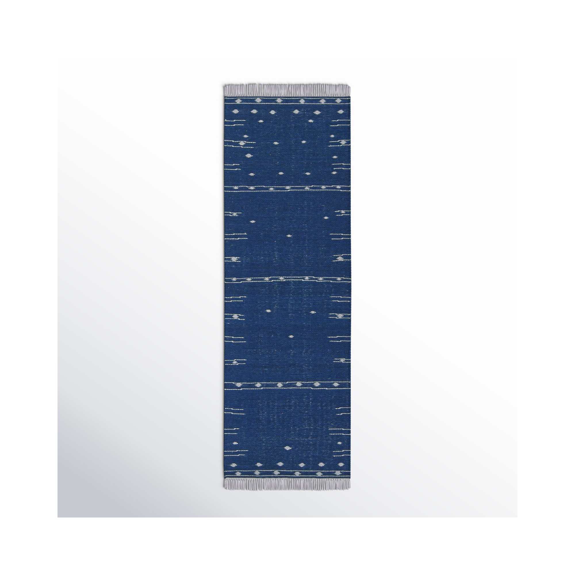 Calli Moroccan Handmade Blue/White Indoor / Outdoor Area Rug, Runner 2'6" x 8'