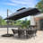 10 "Square Cantilever Advanced Fabric Umbrella with Base and Soft Colours Changing Light for Umbrella-789785073