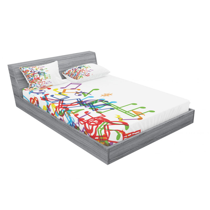 Ensemble de draps Trippy, Ensemble de draps pour grand lit avec 2 taies d'or