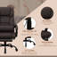 Chaise de bureau brune avec 6 vibrations, réglable, repose-pieds inclinable en similicuir et réglable en hauteur, rétractable