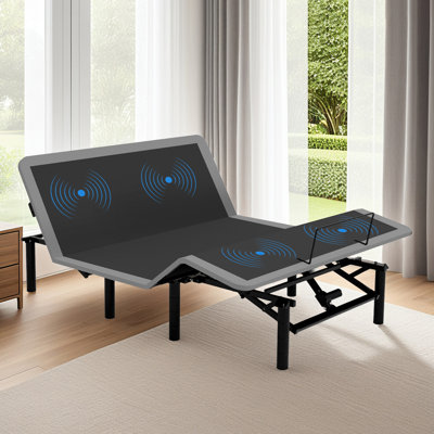 Adjustable Massage Bed Frame In Queen Size, Five Modes To Enhance Relaxed State, Independent Head & Foot Massage, Under Night , Convenient Charging, Legs, Triple Design Size With And Incline, Modes,