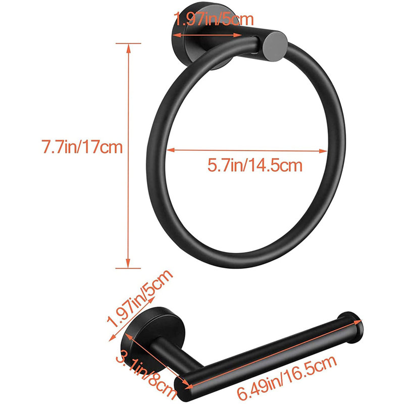 2 - Piece Bathroom Hardware Set, Matte Black