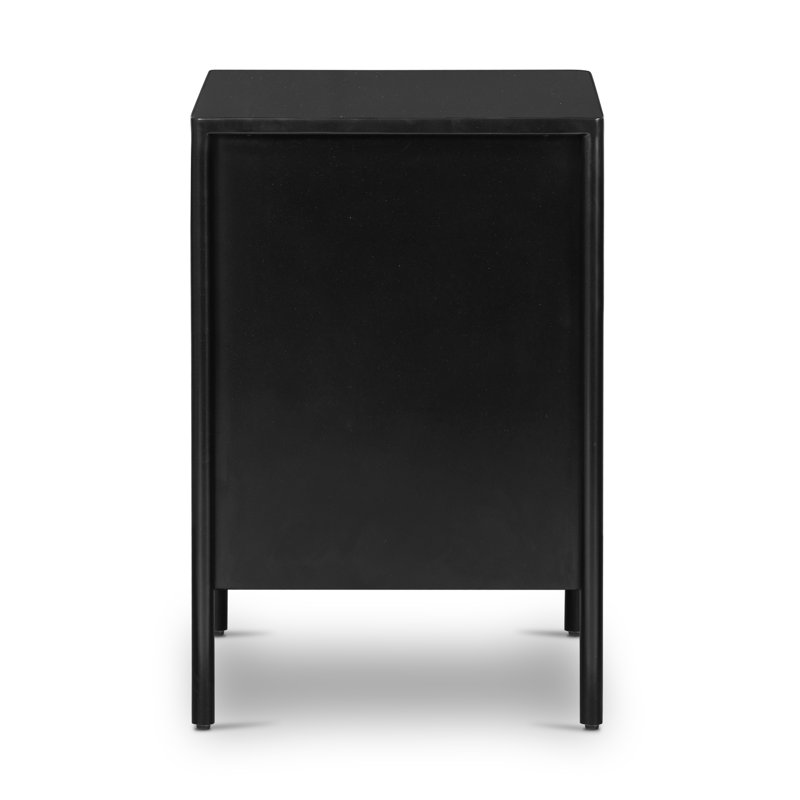 Sleek Modern Black Iron 3-Drawer Chest with Cylindrical Legs