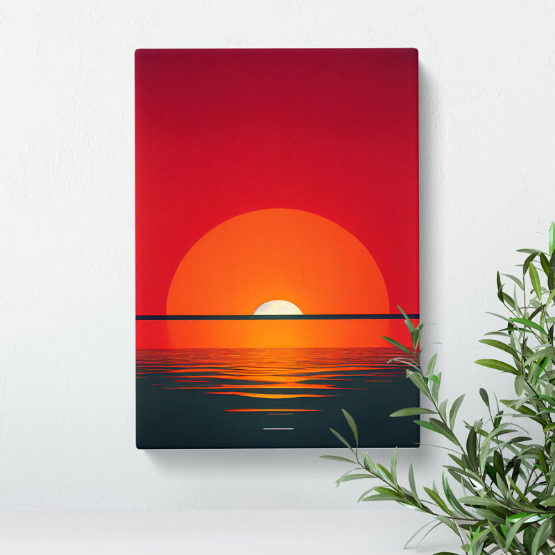 Awesome Abstract Ocean Sunset - Wrapped Canvas, 76cm H x 50cm W x 3cm D