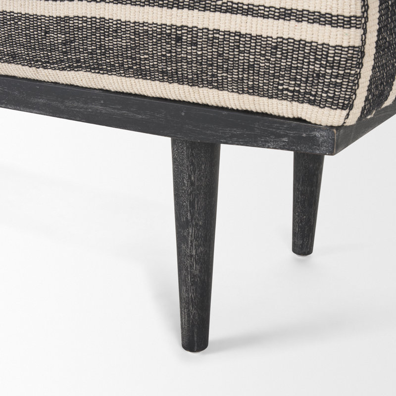 Banc rembourré Thorin, Gris, Noir