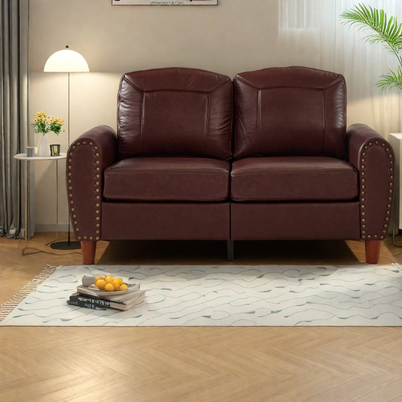 Causeuse compacte pour canapé, pieds en cuir de polyuréthane, maison moderne classique