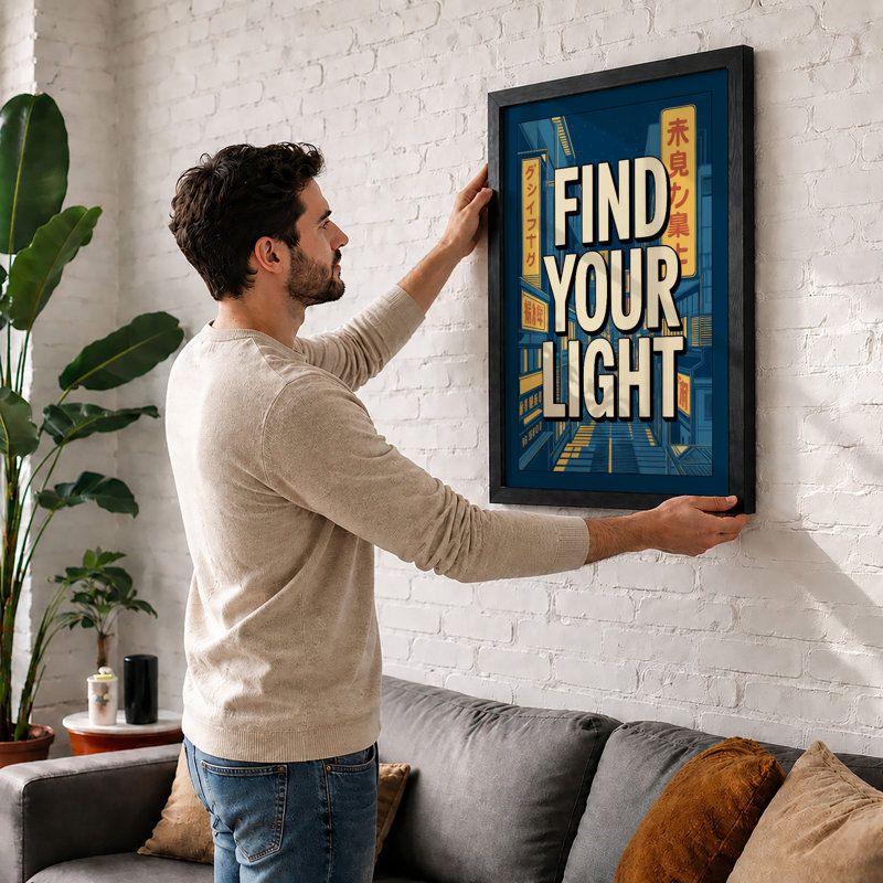 Find Your Light Modern - Print, A4 - 29.7 x 21.0 cm, White