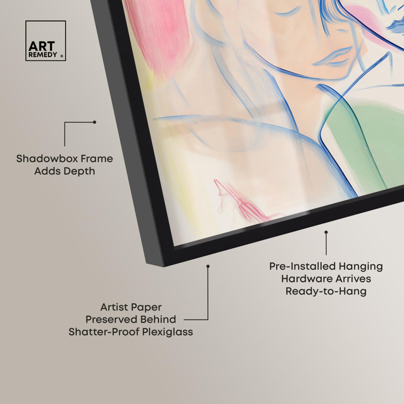 Décoration murale Maximalist Brushstroke Bond Shadowbox Print par Art Remedy, H 11 po x l 16 po, Noir