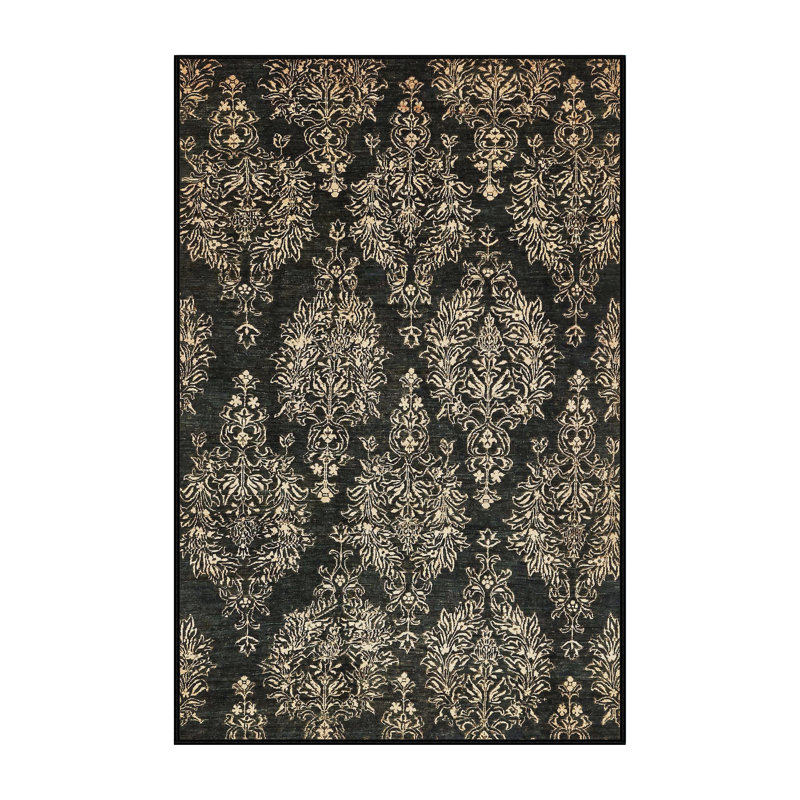 Tapis décoratif multicolore à motif abstrait, Rectangle 5 pi x 7 pi